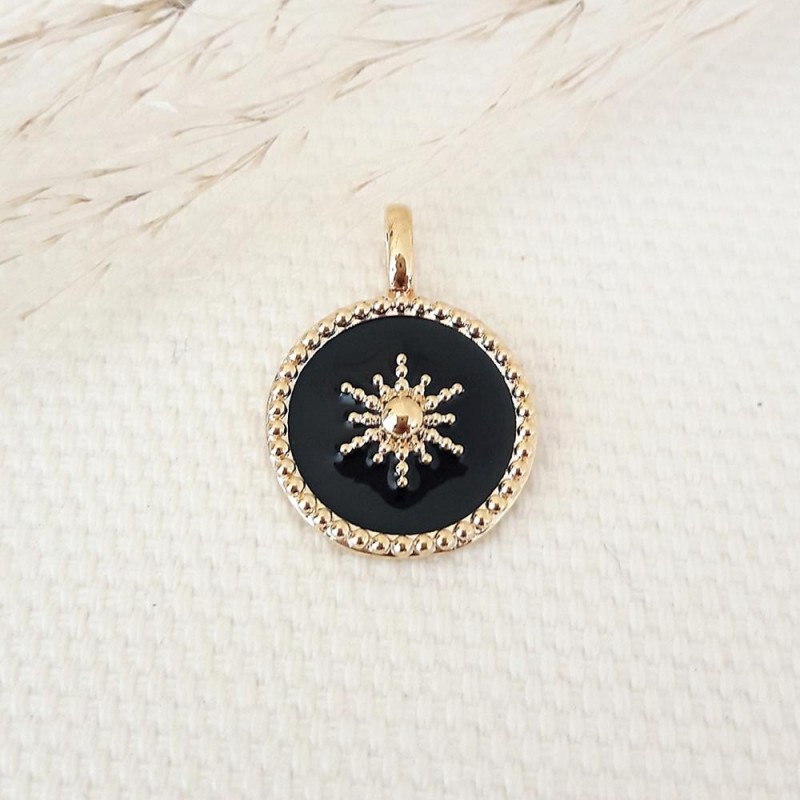 Pendentif M Daille Soleil Noir Plaqu Or