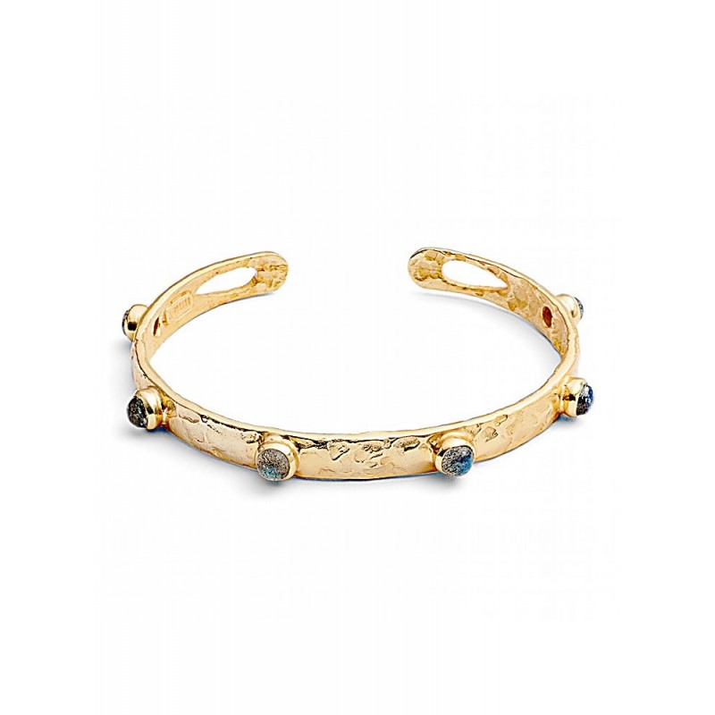 Bracelet rigide fin en labradorite, pierre naturelle  Labradorite, Anneaux  de pierres précieuses, Bracelet