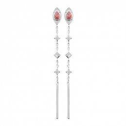Boucles d'oreilles pendantes en Argent 925 rhodié et oxyde de zirconium  Ref. 43442