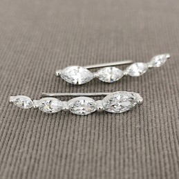 Boucles d'oreilles grimpantes argent zirconium